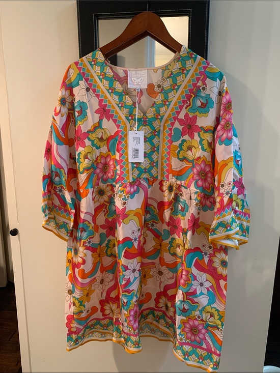 Johnny Was Dresses & Skirts - Johnny Was Jade Barbara Mini Dress Prismatic Dream in Pink, Teal & Orange NWT
